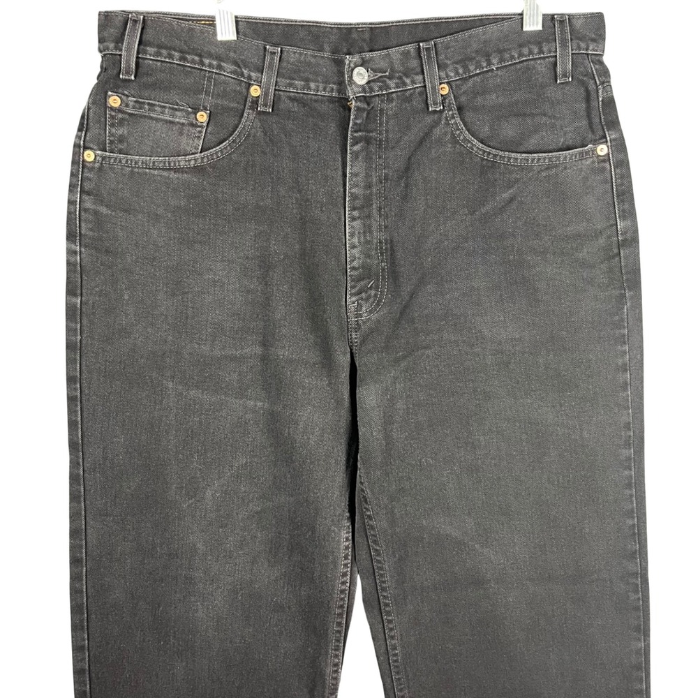 Levis 550 Relaxed Fit Jeans Mens 37x32 Black Vintage Tapered Leg Denim Pants